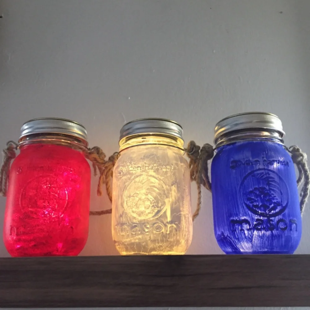 COPY - Hand Crafted- hand painted, White solar jar